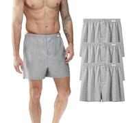 AUTUCAU Men's Super Soft Premium Organic Cotton Boxer Shorts Loose Fit Button Open Fly Underwear Pack of 3