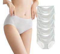 AUTUCAU Women's Soft Stretchy Full Brief No VPL Seamless Underwear for Women Invisible Silky Ladies Panties Mid-Waisted No Show Knickers Multipack