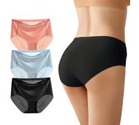 AUTUCAU Women's Soft Stretchy Full Brief No VPL Seamless Underwear Invisible Silky Ladies Panties No Show Knickers 5 Pack