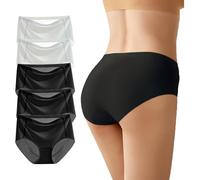 AUTUCAU Women's Soft Stretchy Full Brief No VPL Seamless Underwear Invisible Silky Ladies Panties No Show Knickers 5 Pack