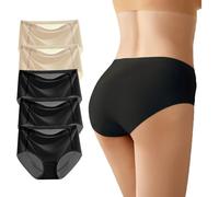 AUTUCAU Women's Soft Stretchy Full Brief No VPL Seamless Underwear Invisible Silky Ladies Panties No Show Knickers 5 Pack