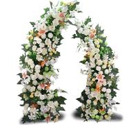 AUTUMFLATGAO 2PCS Half Moon Garden Arch, Metal Wedding Arch Stand, Arch Photography Backdrop Stand, For Weddings Backdrop Party Event Decoration,Gold-2.1M+2.5M