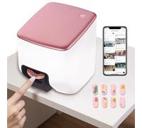 AUTUMFLATGAO 3D Nail Printer Machine Support Wifi/App/DIY, Digital Mobile Nail Art Printer, Portable Nail Painting Machine, 10s Fast Drawing, Printing and Rying as One, Over 800 Pictures