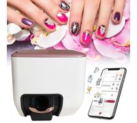 AUTUMFLATGAO Electric Mini Nail Art Printer, 4800 Dpi Portable Nail Printer Machine, Wifi App Settings, Automatic Recognition Nail Shape, Fast Drawing in 10s, For Girls' Home Nails