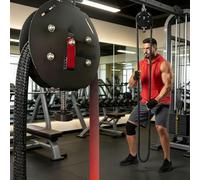 AUTUMFLATGAO Home Gym Pulley System, Endless Rope Trainer with 14ft Closed-Loop Nylon Rope - Strength Training Machine, Adjustable Resistance (Max 66lb) for Back, Arms & Core, Cardio Workouts