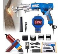 AUTUMFLATGAO Rug Tufting Gun with Carpet Trimmer Kit, Rug Tuft Gun with Digtial Speed Display, 2 in 1 Cut Loop Pile Carpet Gun with LED Light, Rug Maker Starter Kit