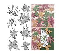 Autumn 8 pcs Maple Leaves Cutting Dies, Maple Leaf Die Cuts Metal Embossing Stencils Template Mould for Card Scrapbooking DIY Craft Album Paper Card Decor