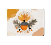 Autumn Acorn Dish Drying Mats For Kitchen Counter, Rustic Leaf Pattern Absorbent Rubber Dish Drainer Rack Mat, Cozy PU Leather Drying Pad For Kitchen Counter Decor 18x24 Inch