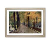 Autumn Alley by Lesser URY Framed Print | A2 Oak Framed Wall Art | Ready to Hang | Modern Landscape Picture | Living Room Bedroom Lounge Office