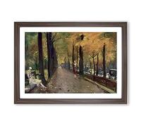 Autumn Alley by Lesser URY Framed Print | A2 Walnut Framed Wall Art | Ready to Hang | Modern Landscape Picture | Living Room Bedroom Lounge Office
