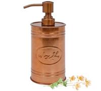Autumn Alley Galvanized Farmhouse Soap Dispenser Kitchen - Liquid Soap Dispenser for Bathroom - Dispenser for Hand Wash, Sanitizer, Lotion, and Rustic Soap Dispenser Dish with Pump, 17.5 oz, Copper