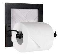 Autumn Alley Modern Farmhouse Toilet Paper Holder with Unique Shiplap Motif - Handcrafted Wood Toilet Paper Dispenser - Classy Black and White Wall Mount - Shabby Chic Rustic Farmhouse Bathroom Décor