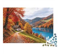 Autumn Alps 1000 Piece Jigsaw Puzzle Recycled Cozy Cabin Senior Puzzles Party Game Props Developing Boy & Girl‘s Intelligence Educational Fun 70x50cm/1000pcs