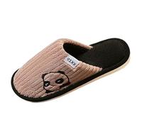 Autumn and Winter Cute Panda Indoor Home Warm Plush Men and Women Slippers Home Furry Cotton Slippers Cosy Slippers Womens (Brown, 44)