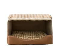 Autumn And Winter Dog Thousand Birds Check Large Golden Retriever Big Deep Sleep Cat Kennel Pet(Brown,L)