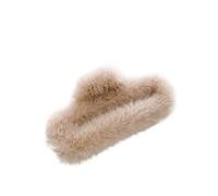 Autumn and winter furry hairpins, atmosphere shark hairpins, versatile plush large hairpins(Light Brown)