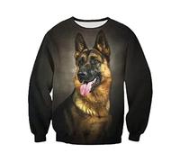 Autumn And Winter German Shepherd 3D Full Print Men And Women Street Sports Zipper Hoodie black 3XL