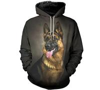 Autumn And Winter German Shepherd 3D Full Print Men And Women Street Sports Zipper Hoodie Blue XXL