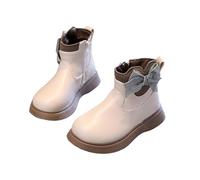 Autumn and Winter Girls' Velvet Warm Plaid Bow Boots - Ladies Casual All-match Small Leather Boots, Fashion British Cute Shoes