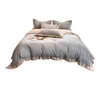 Autumn and Winter Milk Velvet Feather Embroidered Bed Sheet Four-piece Set Corner Quilt Cover Coral Velvet Warm Bedding (Color : A, Size : 2m) (A 1.8m)