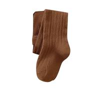 Autumn And Winter New Solid Color Double-Needle Children'S Leggings Cute Baby Girls Tights Knit Footed Pantyhose Baby Stockings Toddler Leggings Daily School Socks Seamless Socks (Brown, 6-12 Months)