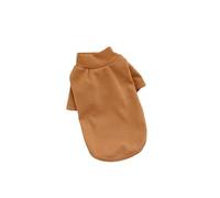 Autumn And Winter Pet Solid Color Warm Hoodie Bottom Shirt Simple And Versatile Double Sided German Velvet Thick High Neck Hoodi(Brown,XS(old))