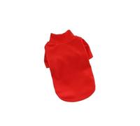 Autumn And Winter Pet Solid Color Warm Hoodie Bottom Shirt Simple And Versatile Double Sided German Velvet Thick High Neck Hoodi(Red,XS(old))