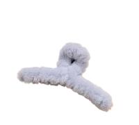 Autumn and winter plush clip, large shark clip, cute fur clip, simple lazy headdress(Light Blue 11cm)