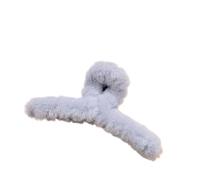 Autumn and winter plush clip, large shark clip, cute fur clip, simple lazy headdress(Light Blue 12.8cm)