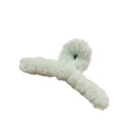 Autumn and winter plush clip, large shark clip, cute fur clip, simple lazy headdress(Light Green 12.8cm)