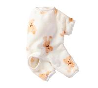 Autumn And Winter Soft Comfortable Warm Fleece Dog Pajamas French Bulldog Chihuahua Jumpsuit Poodle Shih Tzu Pajamas Overalls Suitable For Small Dogs And Cats,WHITE,L