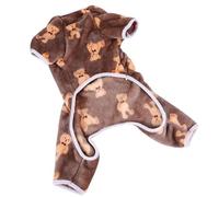 Autumn And Winter Soft Comfortable Warm Fleece Dog Pajamas French Bulldog Chihuahua Jumpsuit Poodle Shih Tzu Pajamas Overalls Suitable For Small Dogs And Cats,Coffee,S