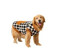 Autumn And Winter Sweaters For Big Dogs Warm Dog Vest Fleece Dog Coat Pet Dog Hoodies Golden Retriever Large Dog Costume(Black White Gum,5XL)