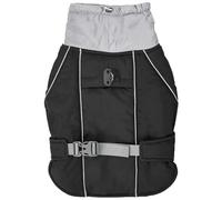 Autumn And Winter Thickened Warm Pet Jacket Outdoor Reflective Dog Safety Vest Jacket Waterproof Windproof Pet Coat Dog Training Warm Cotton Jacket Clothes,Black,M