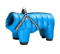 Autumn And Winter Thickened Warm Pet Jacket Soft And Comfortable Dog Clothes Outdoor Waterproof Windproof Dog Jacket Coat Pet Clothing Jumpsuit Suitable For French Bulldog,Blue,10