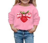 Autumn and Winter Valentine's Day Fashionable Strawberry Knot Print Children's Hooded Sweatshirt