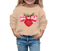 Autumn and Winter Valentine's Day Fashionable Strawberry Knot Print Children's Hooded Sweatshirt