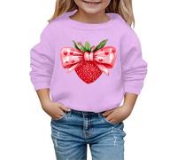Autumn and Winter Valentine's Day Fashionable Strawberry Knot Print Children's Hooded Sweatshirt