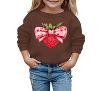 Autumn and Winter Valentine's Day Fashionable Strawberry Knot Print Children's Hooded Sweatshirt