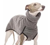 Autumn And Winter Warm Greyhound Labrador Shepherd Dog Large Dog Clothes Turtleneck Shirt Sweater Stretch Fleece Dog Sweater Vest Pet Jacket Coat Suits,Gray,M