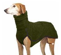 Autumn And Winter Warm Greyhound Labrador Shepherd Dog Large Dog Clothes Turtleneck Shirt Sweater Stretch Fleece Dog Sweater Vest Pet Jacket Coat Suits,Green,XL