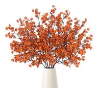 Autumn Artificial Flowers 10 Bundle Orange Babys Breath Fall Fake Flower