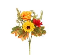 Autumn Artificial Flowers Maple Leaf Bouquet Handwork Floral Branch Faux Plants Charming Decorative Pumpkin Wreath For Halloween(Color2)