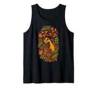 Autumn Badger Cottagecore Fall Woodland Animal Folk Art Tank Top