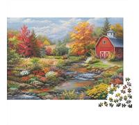 Autumn Barn Landscape Jigsaw Puzzle for Teens 14+ 1000 Pieces Holiday Puzzle Activity Eco-friendly Paper 38x26cm/1000pcs