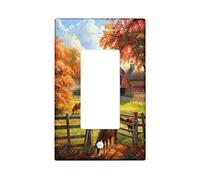 Autumn Barn Light Switch Cover Plates/Outlet Covers,Bright Fall Orange Leaves for Wall Accents, Thermoplastic Device Mount Wall Plates,Standard Size Single Toggle