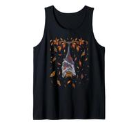 Autumn Bat Leaves Mystical Whimsigoth Art Episodic Drawing Tank Top