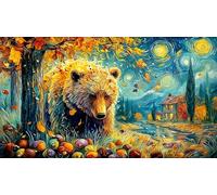 Autumn-Bear-with-Acorns 1000 Piece Educational Game Challenge Jigsaw Puzzles Great Gift Idea Puzzles for Adults Kids Beautiful Decoration Puzzle 38x52/1000pcs