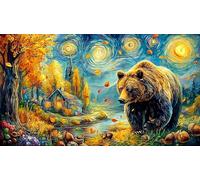Autumn-Bear-with-Acorns 1000Pc Jigsaw Puzzles for Adults and Kids Age 12 Years + Impossible Hard Difficult Great Gift Idea Recycled Paper 70x50/1000pcs