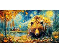 Autumn-Bear-with-Acorns Puzzle for Adults Kids 1000Pc Recycled Paper Puzzle Game Educational Games for Home Activity & Fun Present Great Gift Idea 38x26/1000pcs